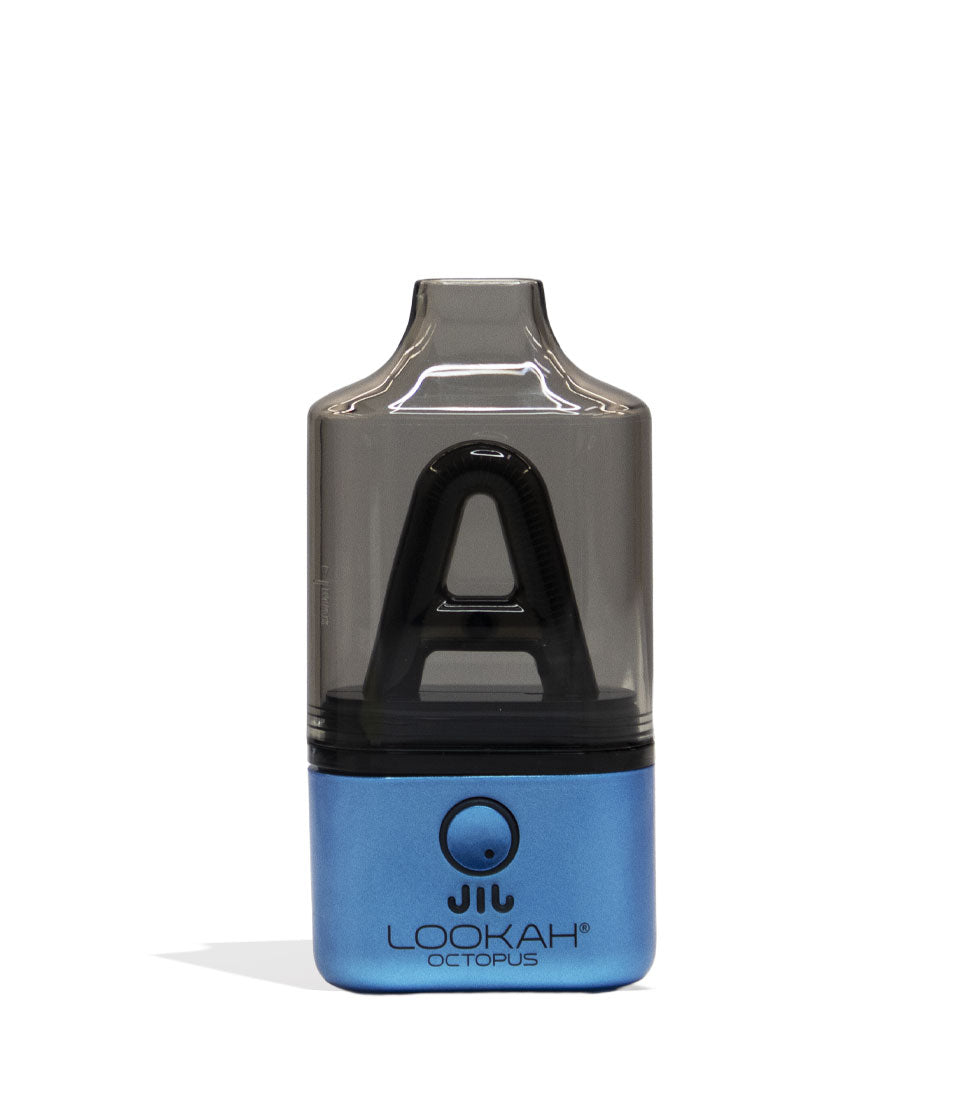 Blue Lookah Octopus Dab Rig Vaporizer Front View on White Background