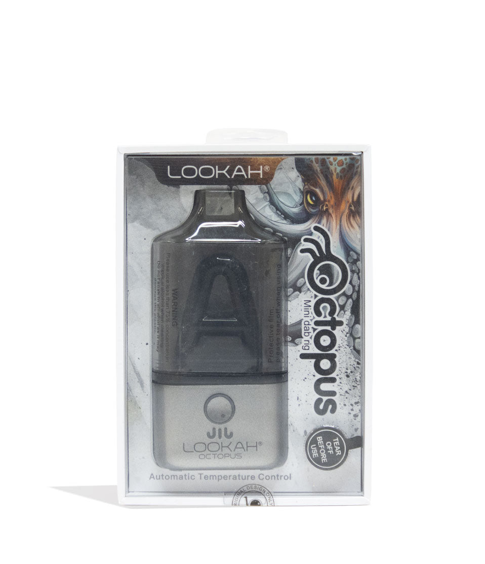 Grey Lookah Octopus Dab Rig Vaporizer Packaging Front View on White Background