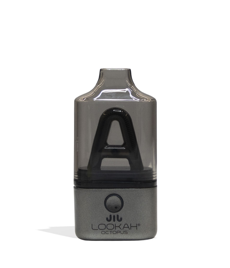 Grey Lookah Octopus Dab Rig Vaporizer Front View on White Background