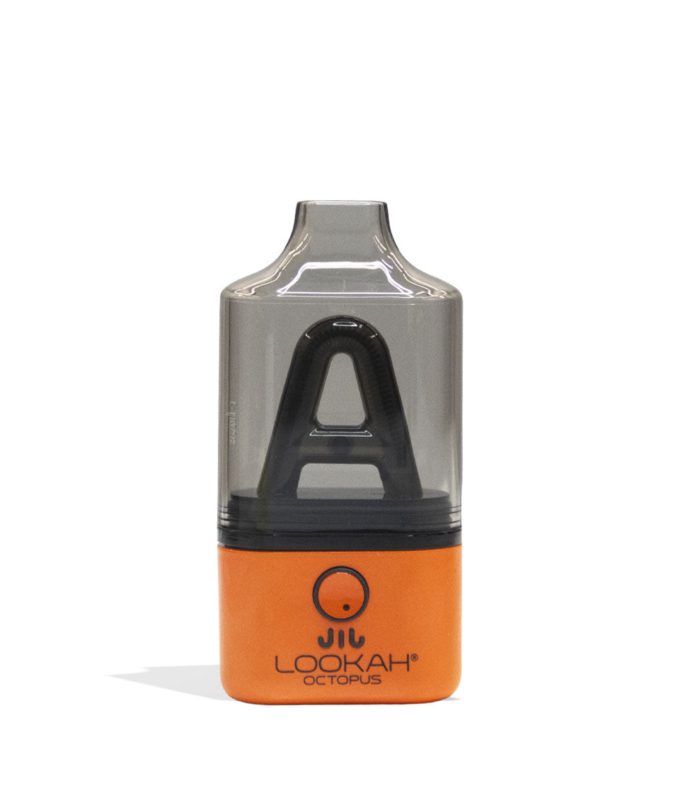 Orange Lookah Octopus Dab Rig Vaporizer Front View on White Background