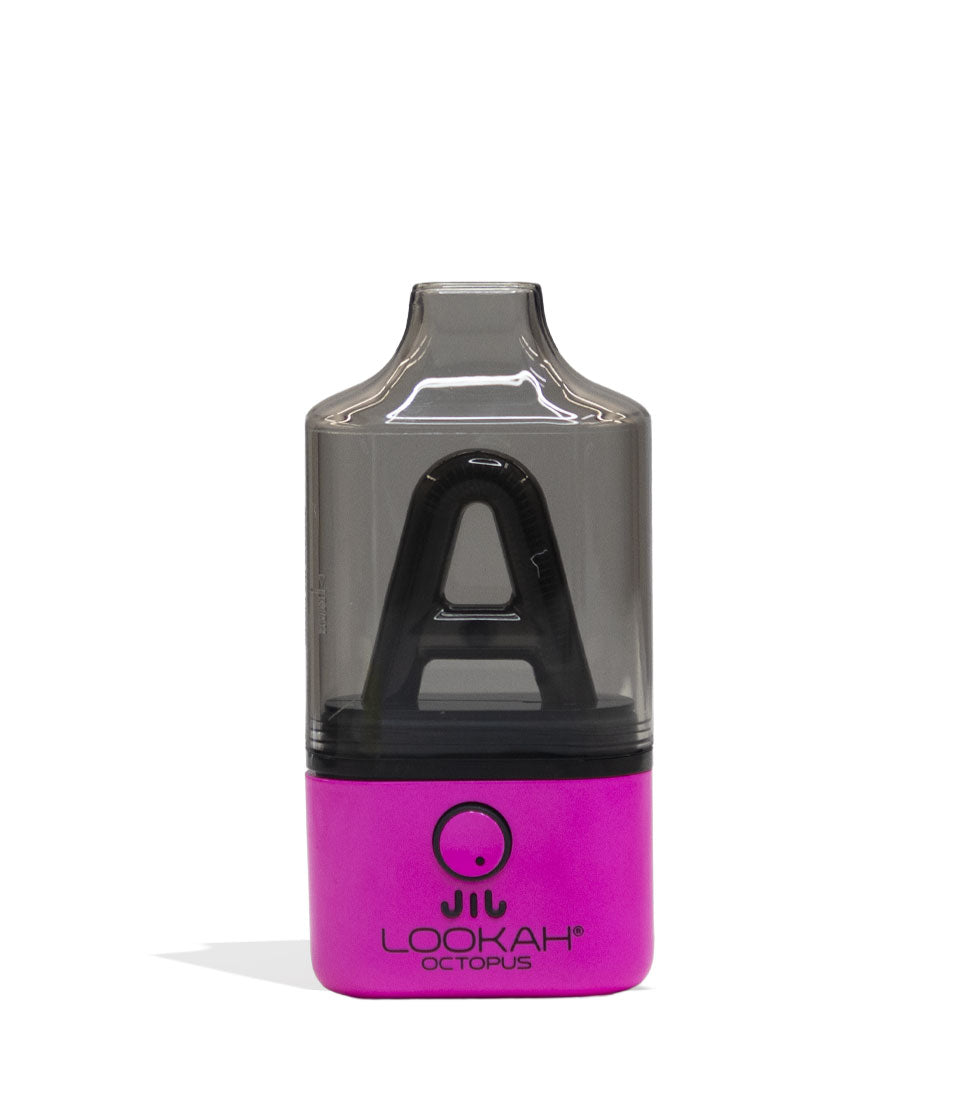 Pink Lookah Octopus Dab Rig Vaporizer Front View on White Background