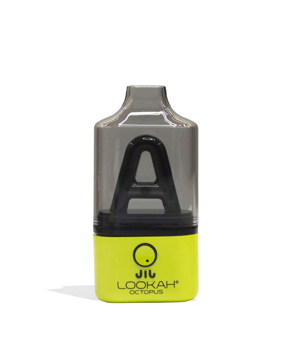 Yellow Lookah Octopus Dab Rig Vaporizer Front View on White Background