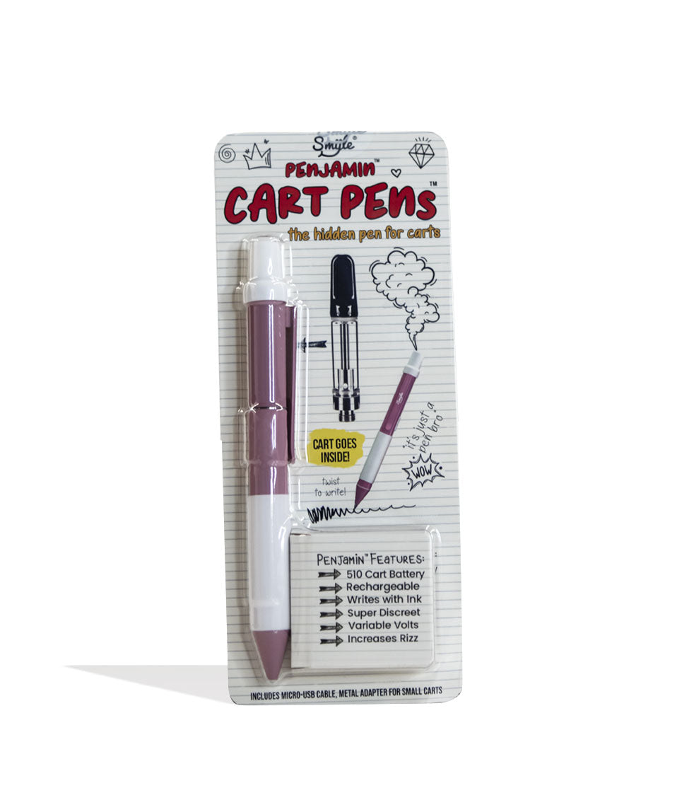 Pink Smyle Penjamin Cart Pen Variable Voltage Battery Packaging Front View on White Background