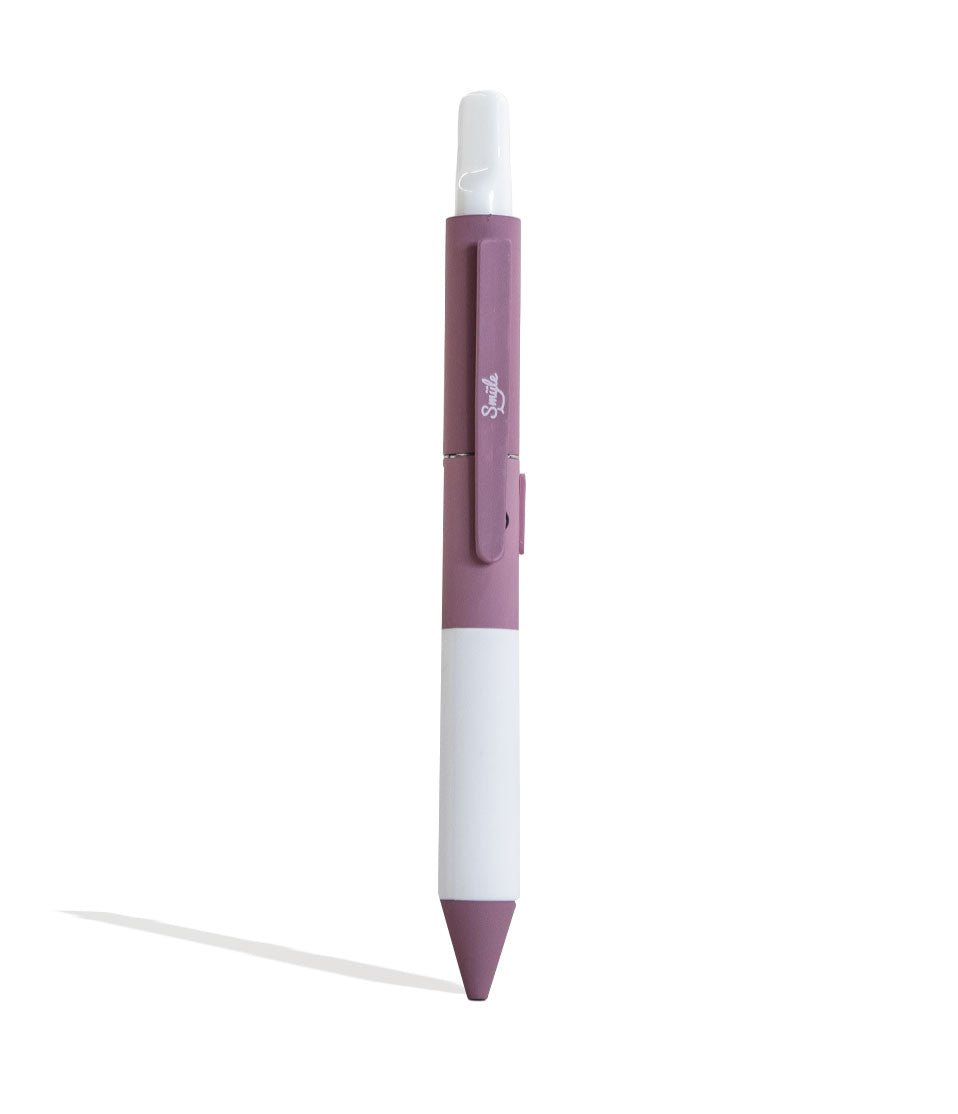 Pink Smyle Penjamin Cart Pen Variable Voltage Battery Front View With Cartridge on White Background