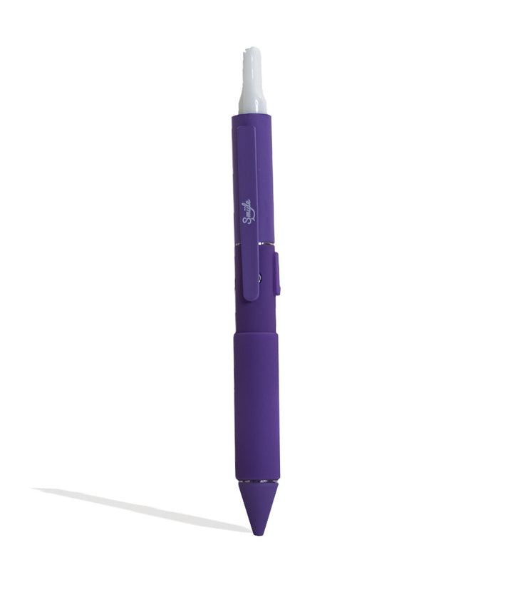 Purple Smyle Penjamin Cart Pen Variable Voltage Battery Front View With Cartridge on White Background