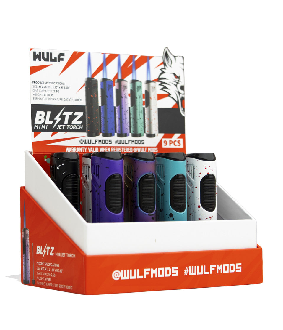 Wulf Mods Blitz Butane Powered Torch 9pk Angle View on White Background