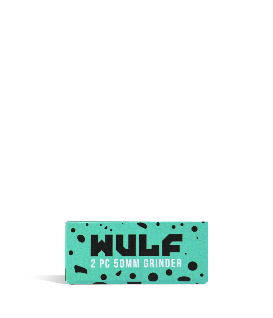Teal Black Wulf Mods 2pc 50mm Spatter Grinder box on white background