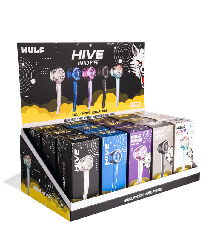Wulf Mods Hive Hand Pipe 15pk Angle View on White Background