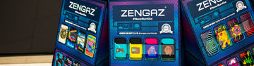 Wholesale Zengaz Lighters Displays lined in a row on office floor with black background