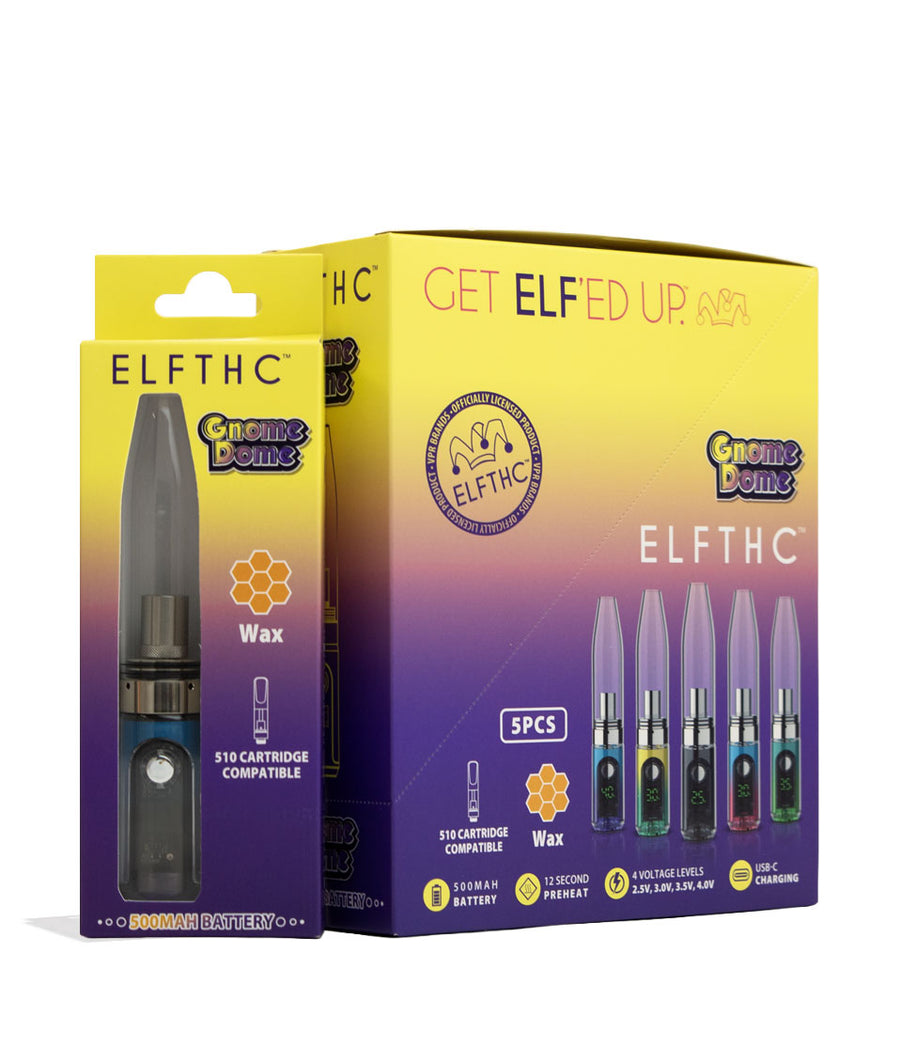 Elf Gnome Dome Mini Vape Rig 5pk Front View on White Background