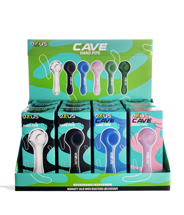 Exxus Vape Cave Hand Pipe 12pk Front View on White Background