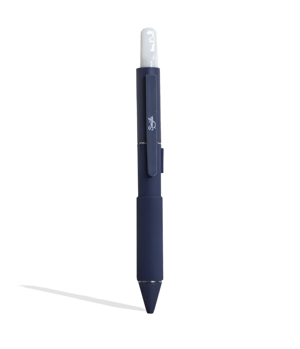 Blue Smyle Penjamin Cart Pen Variable Voltage Battery Front View With Cartridge on White Background