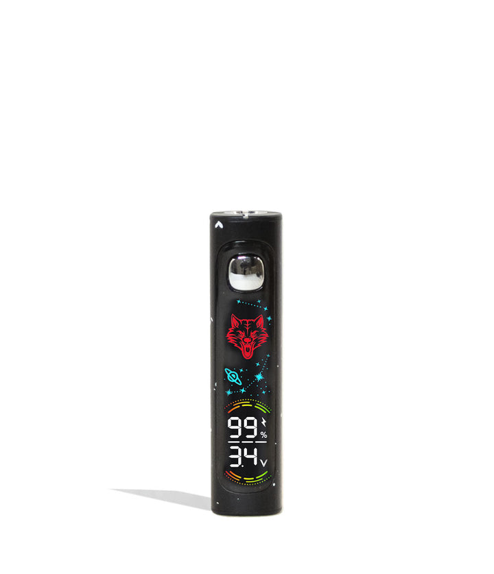 Black White Spatter Wulf Mods Pro Digit Variable Voltage Battery 15pk Front View on White Background