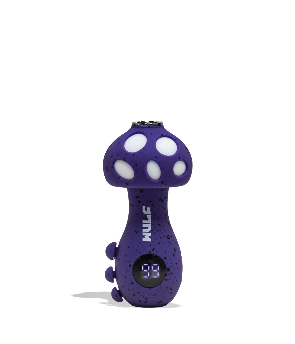 Purple Black Spatter Wulf Mods TRYP Mushroom Shaped Variable Voltage Battery 9pk Front View on White Background