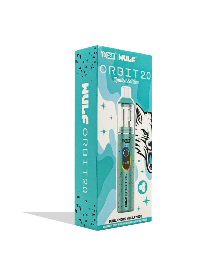 box side Wulf Mods Orbit 2.0 in teal color on white background