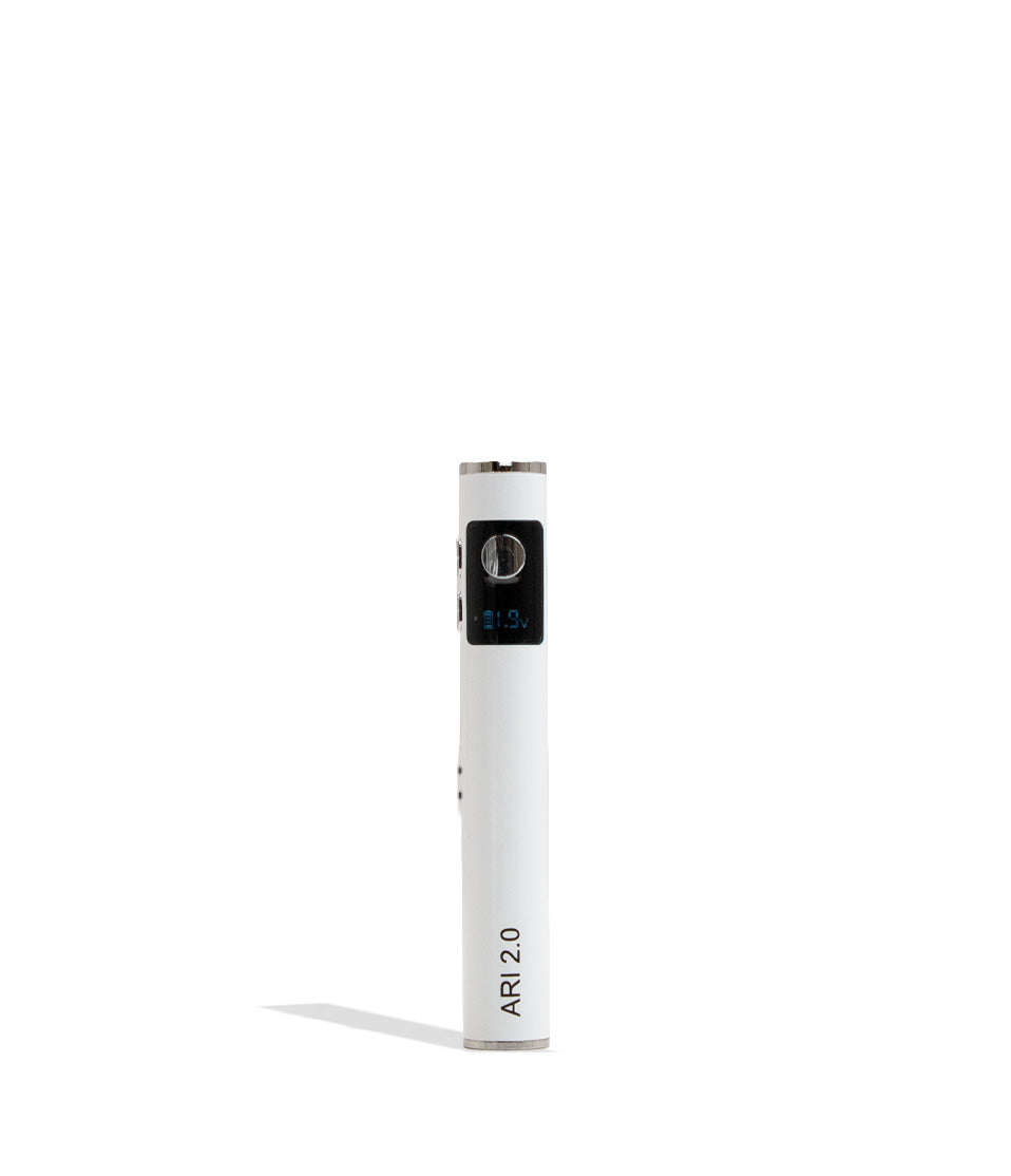 White Yocan Ari 2.0 Variable Voltage Battery 15pk Front View on White Background