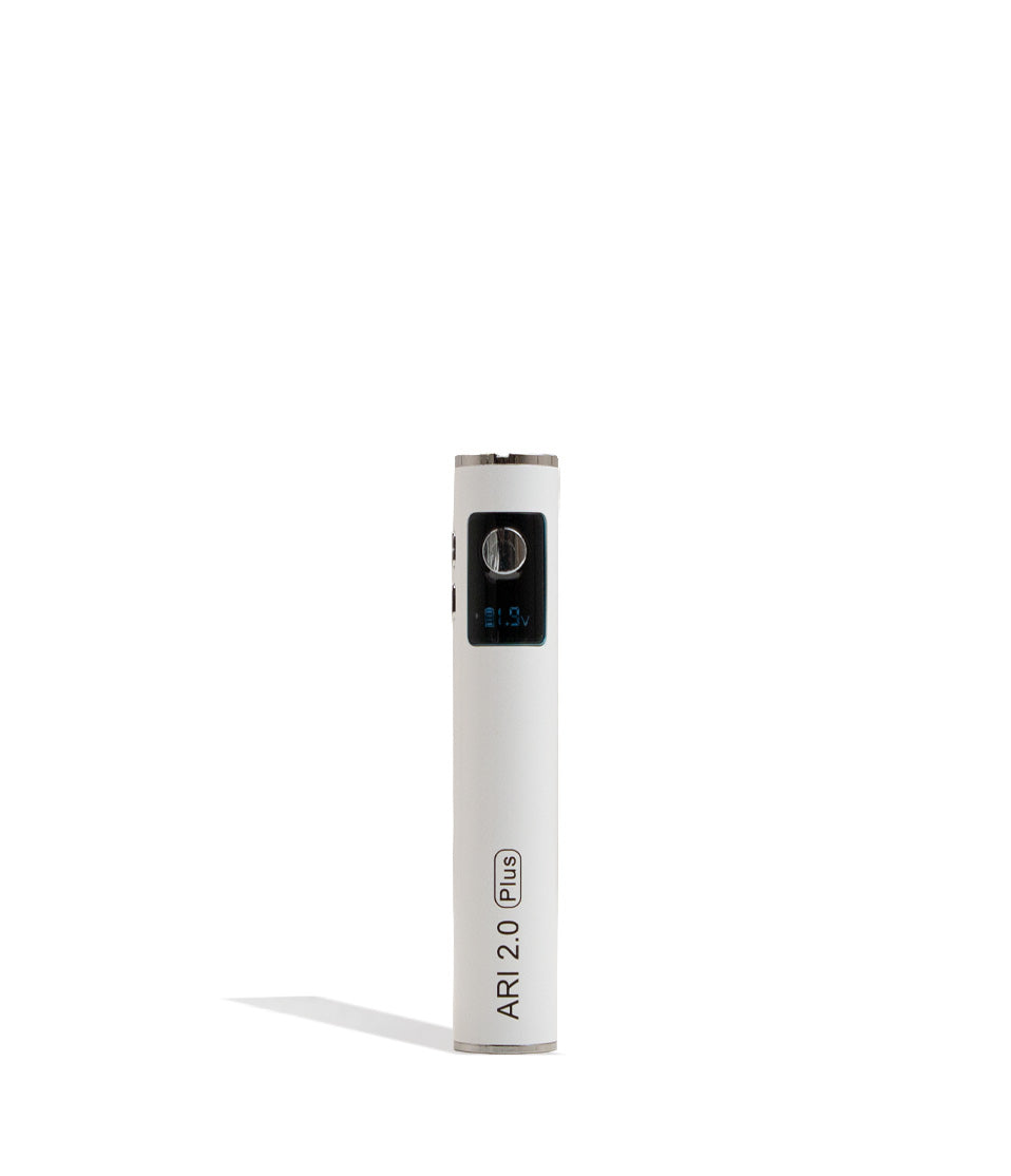 White Yocan Ari Plus 2.0 Variable Voltage Battery 15pk Front VIew on White Background