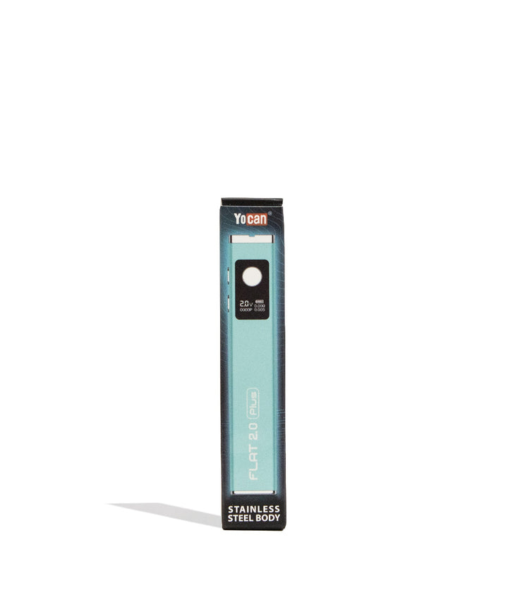 Blue Yocan Flat Plus 2.0 Variable Voltage Battery 12pk Packaging Front View on White Background